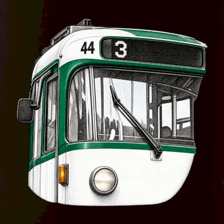 Detail čela T3R SLF tečkovaná perokresba