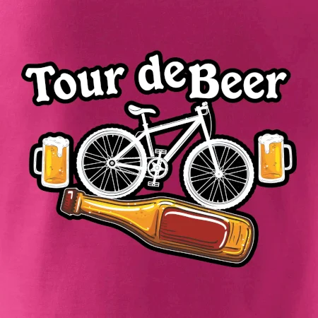 Tour de beer - kolo - pivo a nápis na zádech