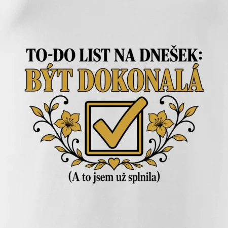 To-Do list na dnešek Být dokonalá