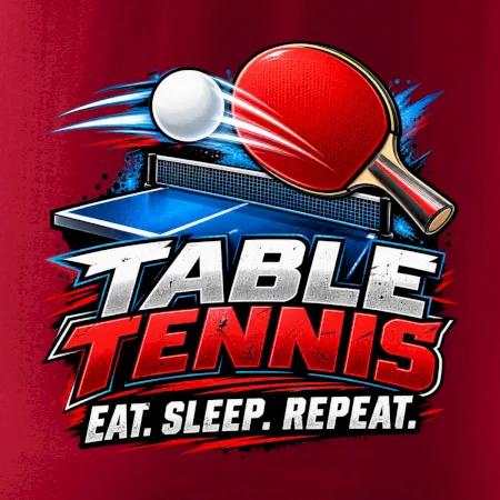 Stolní tenis pálka a míček eat sleep repeat