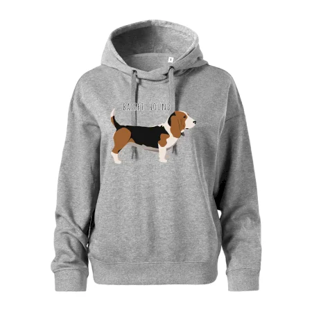 Basset hound pes s nápisem