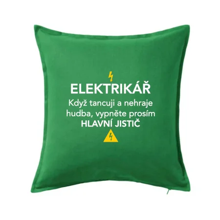 Elektrikář - hlavní jistič - Nápis na zádech