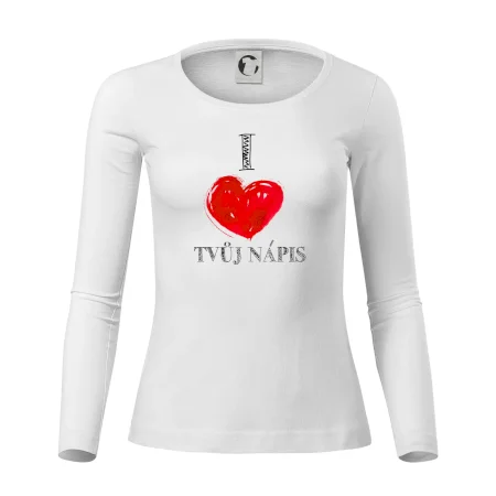 I love malované srdce - vlastní nápis