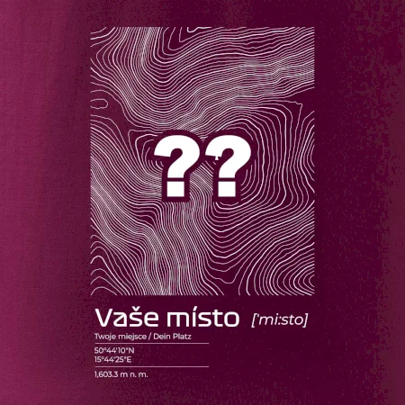 Vaše místo - vrstevnice v obdélníku