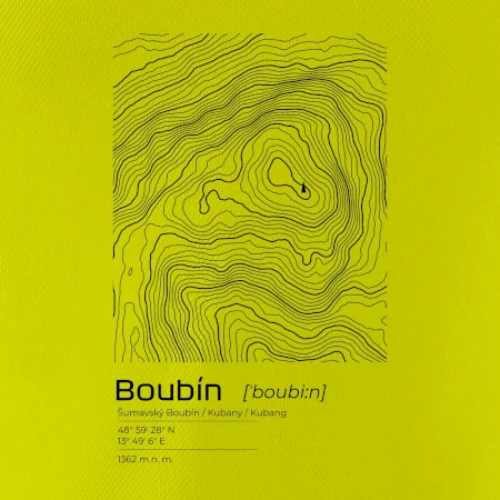 Boubín - vrstevnice v obdélníku