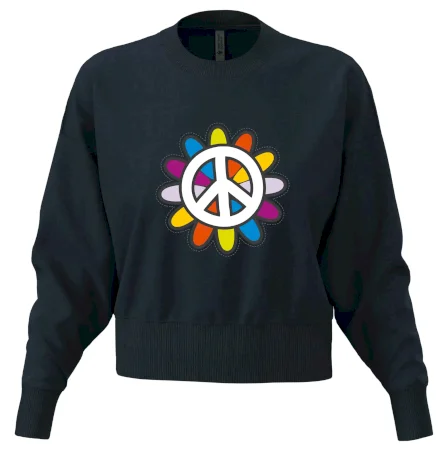 Peace symbol s kreslenou květinou
