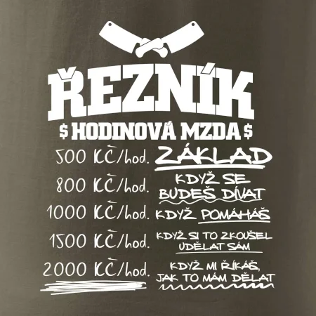 Hodinová mzda řezník