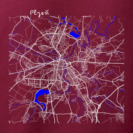 Plzeň mapa s vodními toky