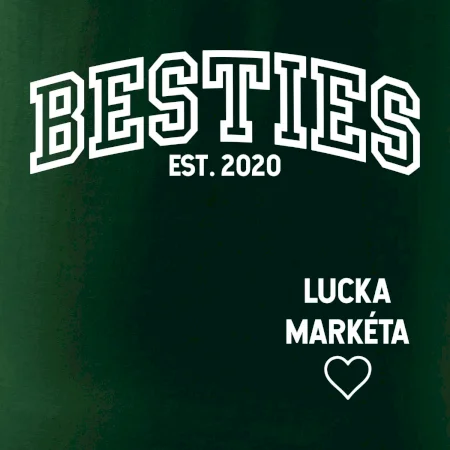 Párové mikiny - Besties (Rok a jména na rukávu)