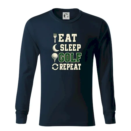Eat sleep golf repeat typografie