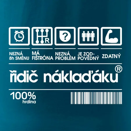 Čárový kód řidič náklaďáku