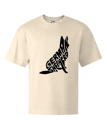 Německý ovčák sedící napis