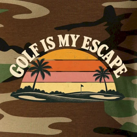 Golf is my escape retro západ slunce