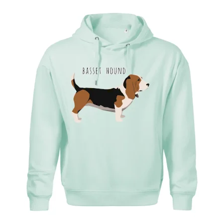 Basset hound pes s nápisem