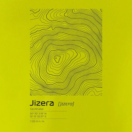 Jizera - vrstevnice v obdélníku