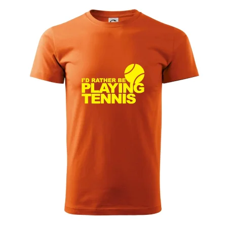 Playing tennis