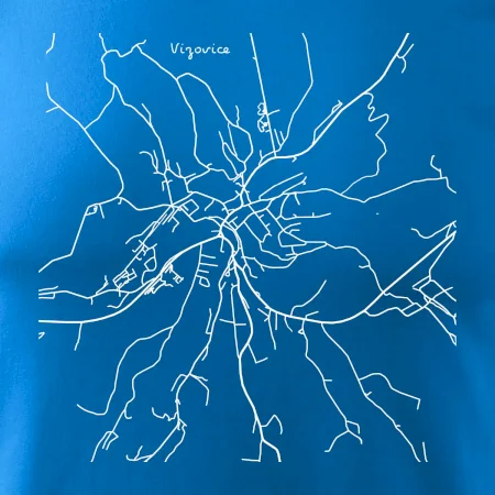 Černobílá mapa Vizovice