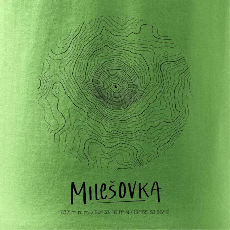 Milešovka - vrstevnice v kruhu