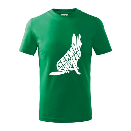 Německý ovčák sedící napis