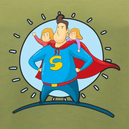 Táta superman - holka a holka