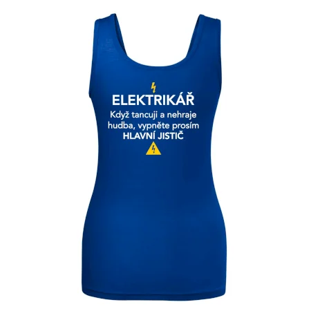 Elektrikář - hlavní jistič - Nápis na zádech