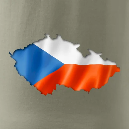 Česká vlajka v obrysu republiky