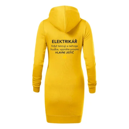 Elektrikář - hlavní jistič - Nápis na zádech