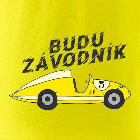 Budu závodník žluté  auto