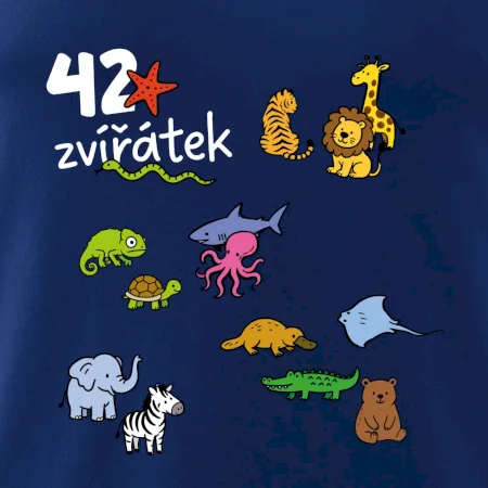 Tričko + 42 nažehlovacích zvířátek