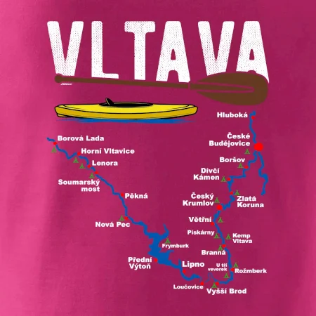 Mapa řeky Vltavy