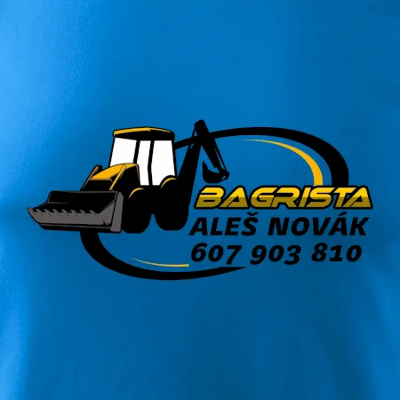Bagrista v kruhu - vlastní nápis