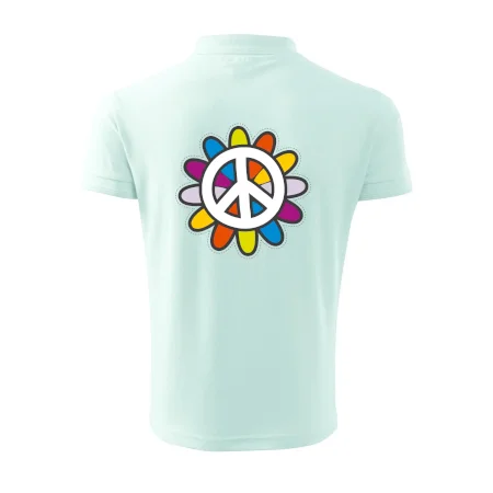 Peace symbol s kreslenou květinou