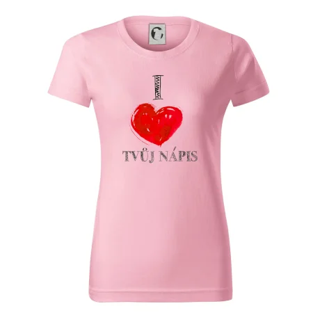 I love malované srdce - vlastní nápis