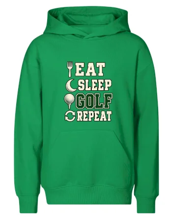 Eat sleep golf repeat typografie
