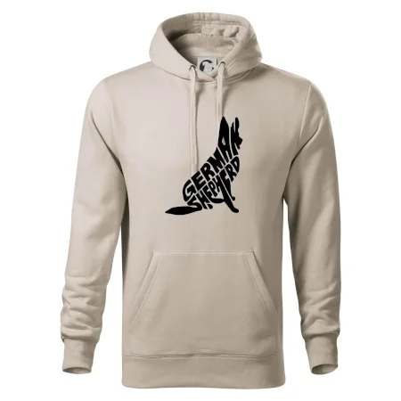 Německý ovčák sedící napis