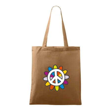 Peace symbol s kreslenou květinou
