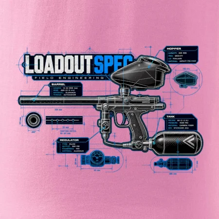 Technický výkres loadout spec paintball