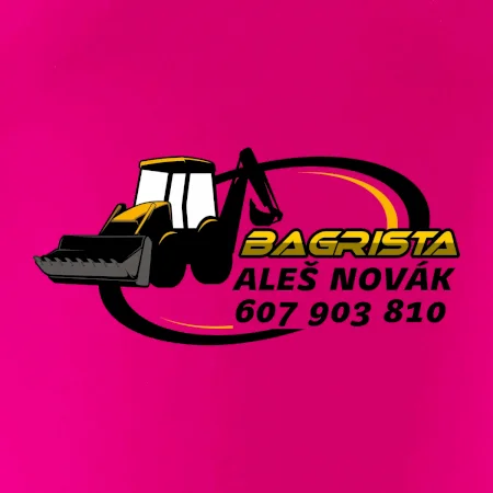 Bagrista v kruhu - vlastní nápis