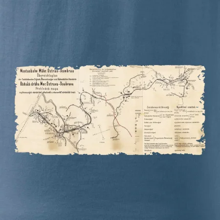Mapa Báňské dráhy z Moravské Ostravy do Doubravy