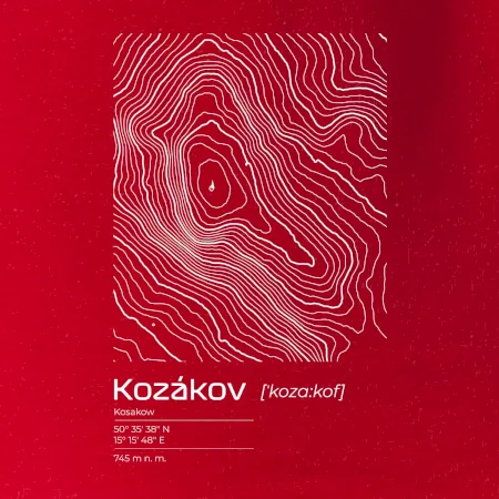 Kozákov - vrstevnice v obdélníku