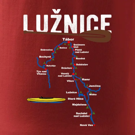 Mapa řeky Lužnice