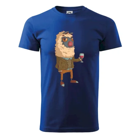 Alpaka s vínem muž