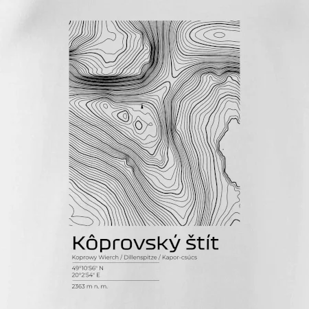 Kôprovský štít - vrstevnice v obdélníku