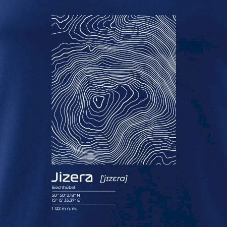 Jizera - vrstevnice v obdélníku