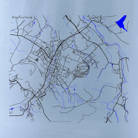 Kopřivnice - Mapa s vodními toky