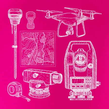 Geodet teodolit dron