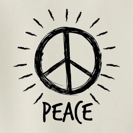 Peace symbol černobílý