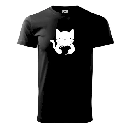 Kočka drží srdce