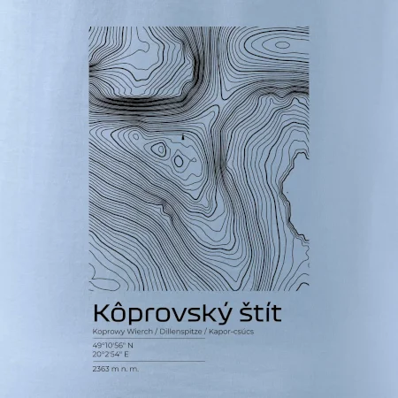 Kôprovský štít - vrstevnice v obdélníku