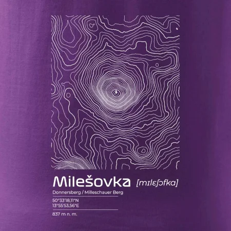 Milešovka - vrstevnice v obdélníku